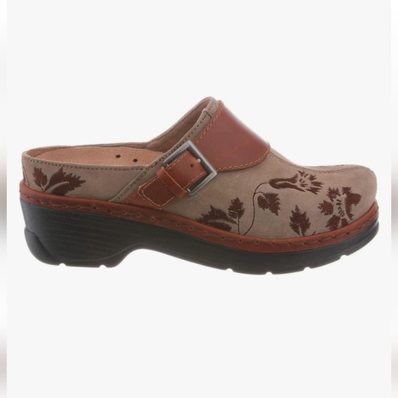 Klogs Austin Slip On Skid Resistant Shoes Healthcare Food Service 7M Tan Floral - Picture 1 of 10